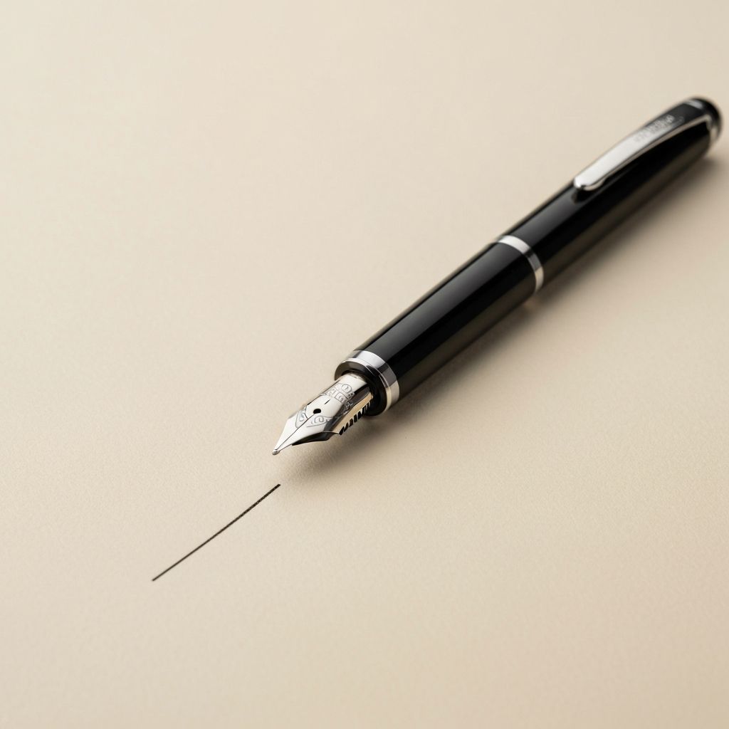 Füllfederhalter mit mittlerer Feder, Schaft aus schwarzem Harz